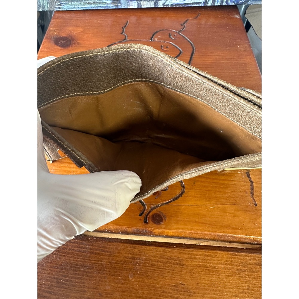 Vintage Gucci GG Supreme Monogram Bifold Wallet Brown Leather Interlocking G Log - Picture 9 of 16
